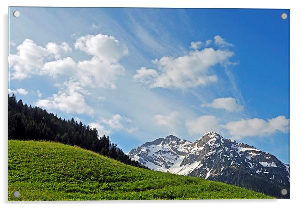 Mountain landscape Kleinwalsertal Austria Acrylic by Matthias Hauser