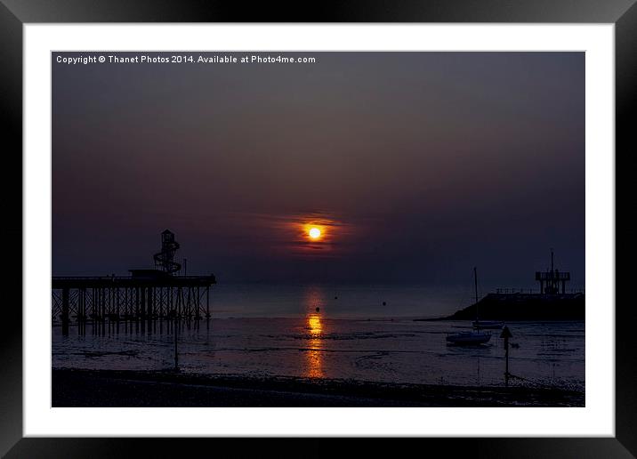 Sunset silhouette Framed Mounted Print by Thanet Photos