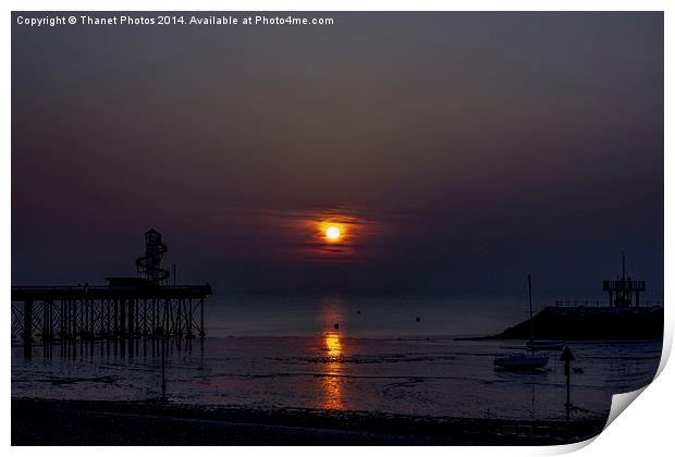 Sunset silhouette Print by Thanet Photos