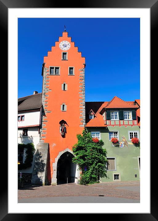 Orange city gate Meersburg Germany Framed Mounted Print by Matthias Hauser