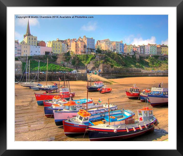 Tenby Colourful Fishing Boats Framed Mounted Print by Martin Chambers