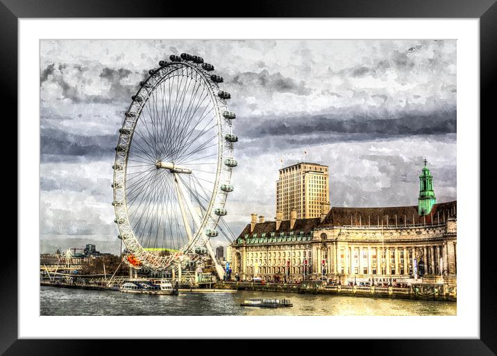 The London Eye Art Framed Mounted Print by David Pyatt