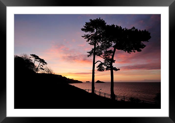 Meadfoot Beach Sunrise Framed Mounted Print by Rosie Spooner