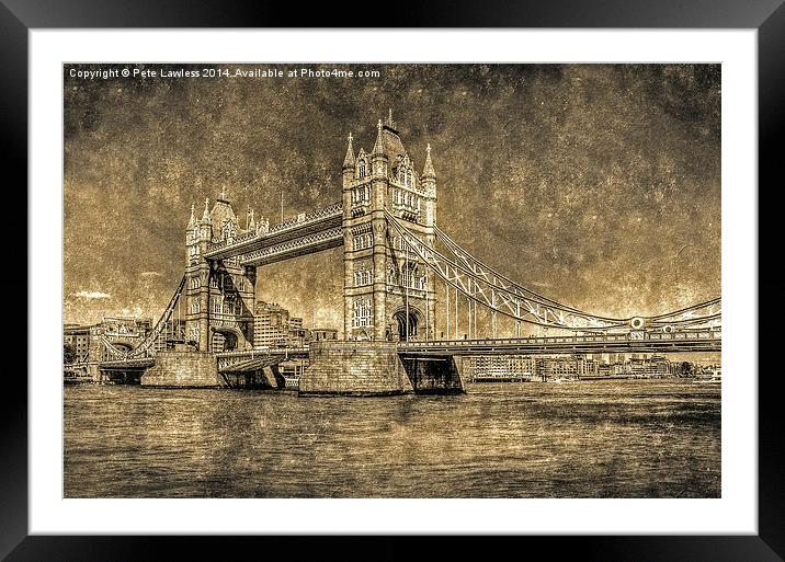 Tower Bridge London Framed Mounted Print by Pete Lawless