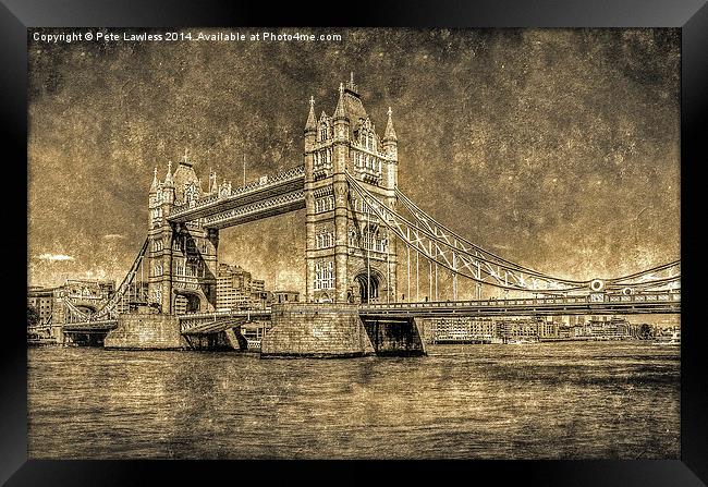 Tower Bridge London Framed Print by Pete Lawless