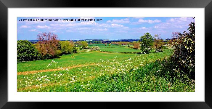 Looking Out From Great Bourton Framed Mounted Print by philip milner