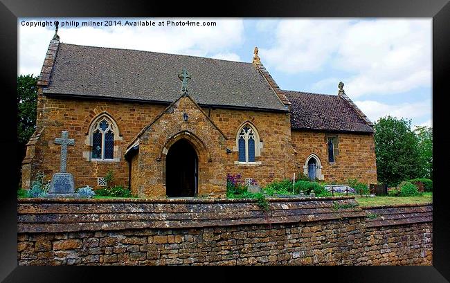 All Saints Church Great Bourton Framed Print by philip milner