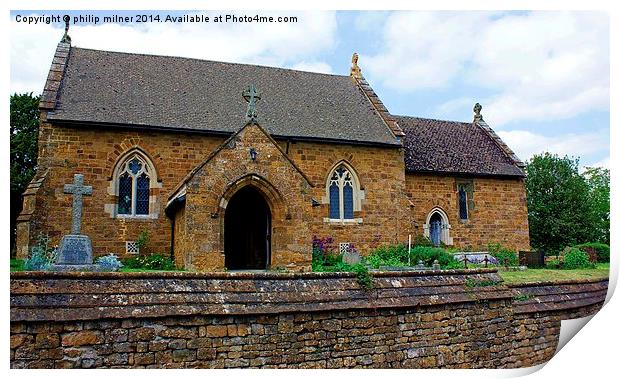 All Saints Church Great Bourton Print by philip milner