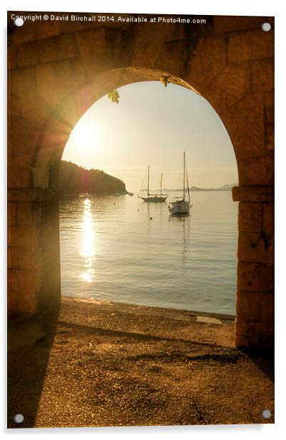Golden Archway Sunset in Cavtat Acrylic by David Birchall