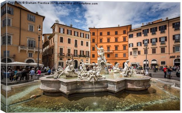 Piazza Navona, Rome Canvas Print by Graham Prentice