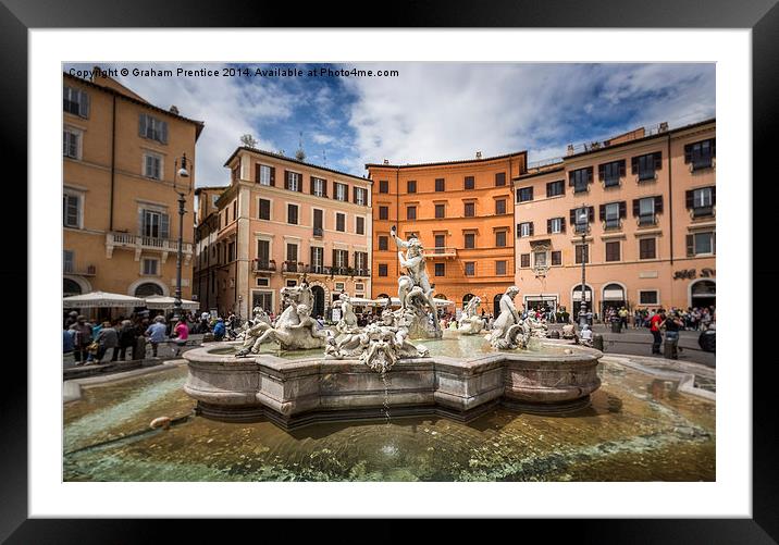 Piazza Navona, Rome Framed Mounted Print by Graham Prentice