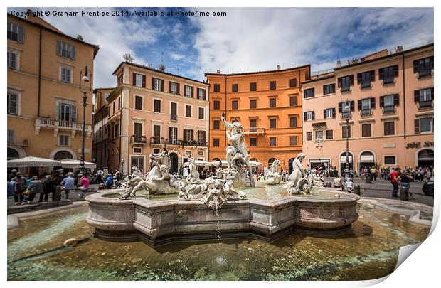 Piazza Navona, Rome Print by Graham Prentice