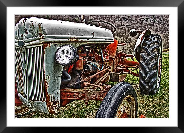 Old Rusty Tractor Framed Mounted Print by Tom and Dawn Gari