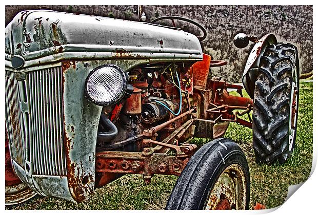 Old Rusty Tractor Print by Tom and Dawn Gari