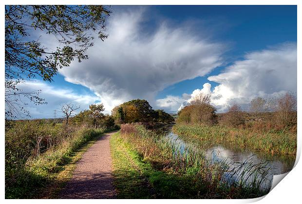 Rain clouds over the Grand Western Canal Print by Rosie Spooner