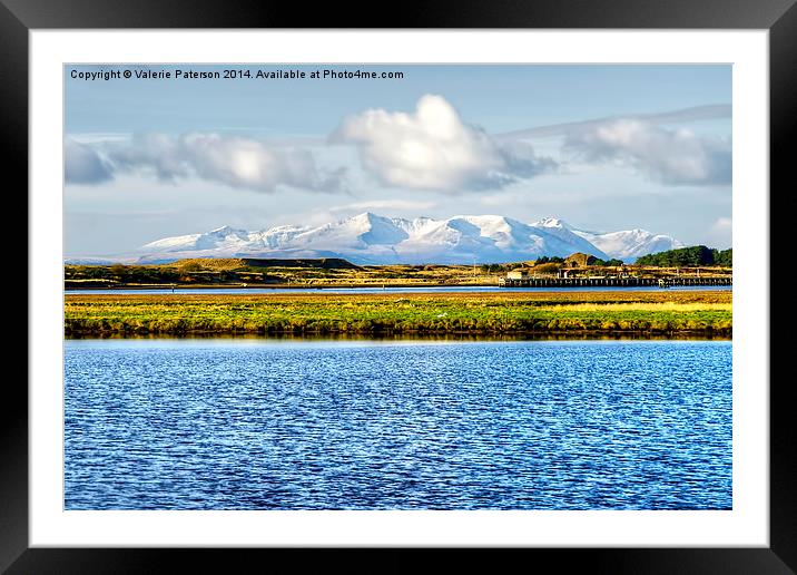 Snow Mountains Of Arran Framed Mounted Print by Valerie Paterson