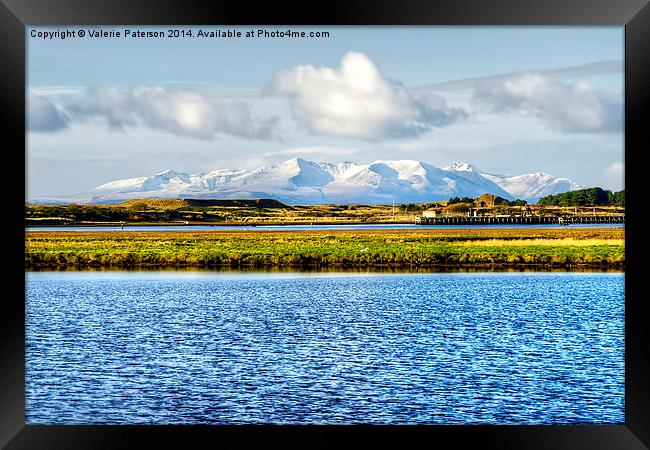 Snow Mountains Of Arran Framed Print by Valerie Paterson