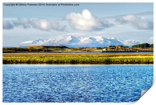 Snow Mountains Of Arran Print by Valerie Paterson