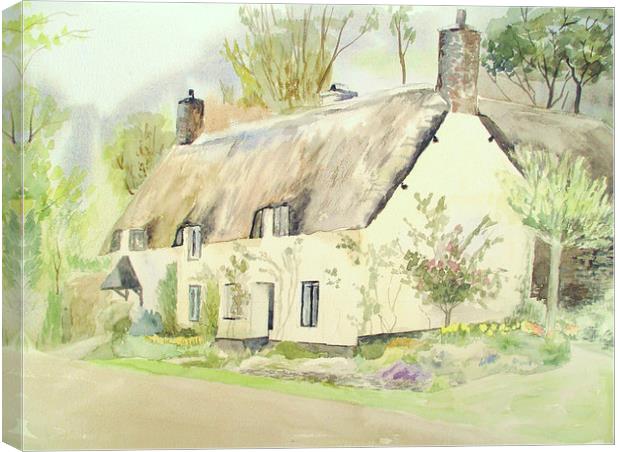 Picturesque Dunster Cottage Canvas Print by Martin Howard