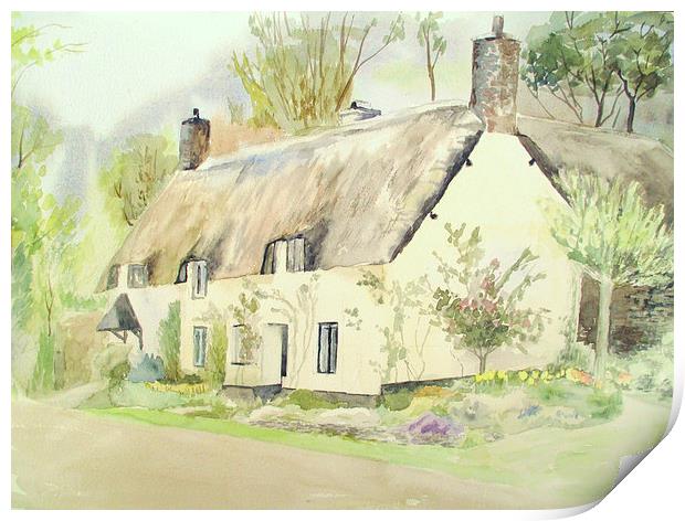 Picturesque Dunster Cottage Print by Martin Howard