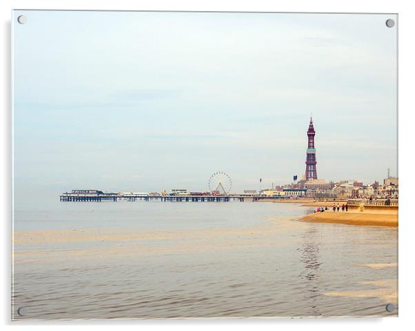 Blackpool Tower Acrylic by Victor Burnside