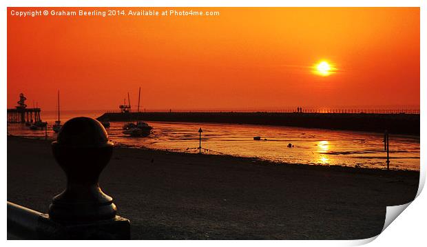 Evening Sunset at Herne Bay Print by Graham Beerling