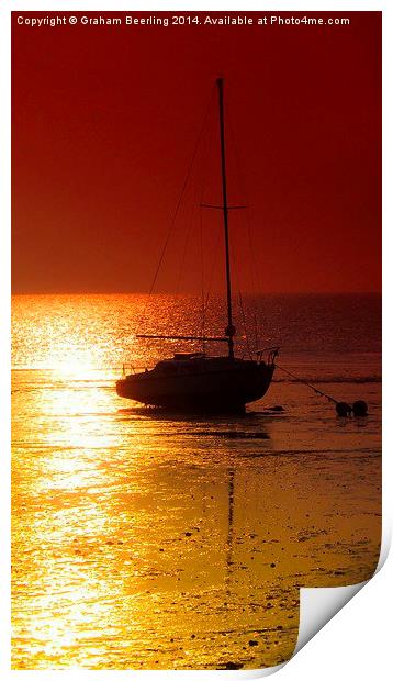 Evening Sunset at Herne Bay Print by Graham Beerling