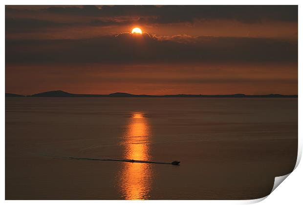 waterski sunset Print by mark blower