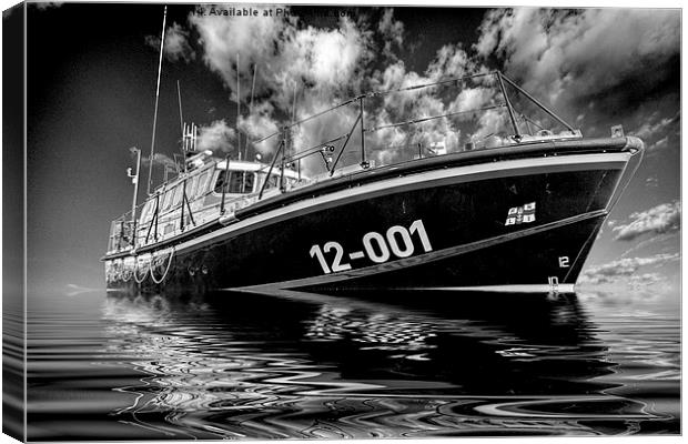 Lifeboat in mono Canvas Print by Thanet Photos