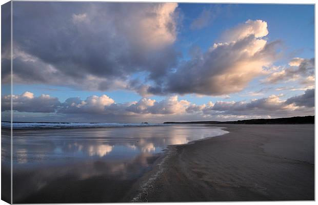 Cloud Reflections Hayle Sands Canvas Print by Rosie Spooner