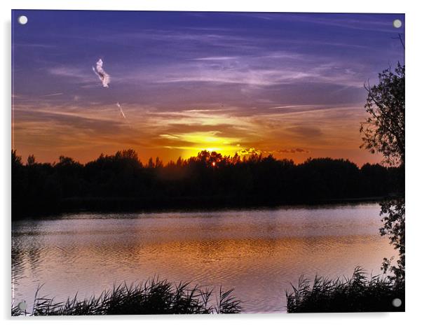 Lakeside evening Acrylic by Ferenc Kalmar