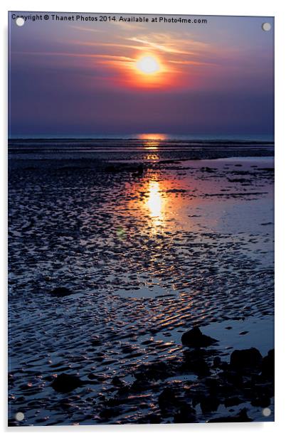 Beach sunset Acrylic by Thanet Photos