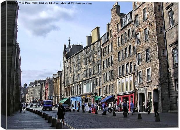 Shops in The Royal Mile Canvas Print by Paul Williams