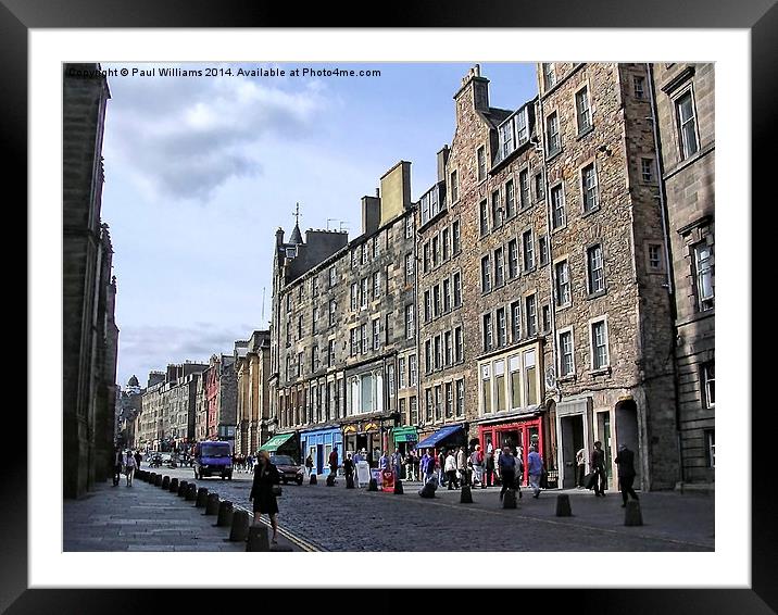 Shops in The Royal Mile Framed Mounted Print by Paul Williams
