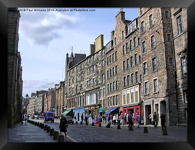 Shops in The Royal Mile Framed Print by Paul Williams