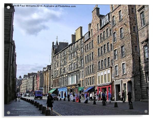 Shops in The Royal Mile Acrylic by Paul Williams