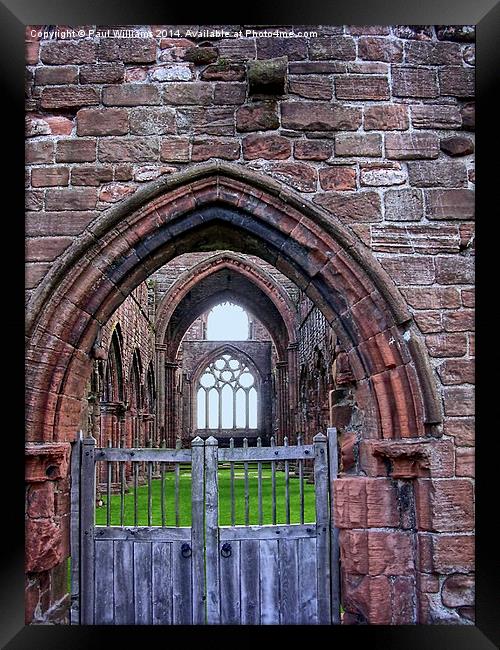 Gate to Sweetheart Abbey Framed Print by Paul Williams