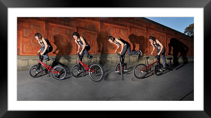 BMX Flatland Motion Study Framed Mounted Print by Matthias Hauser