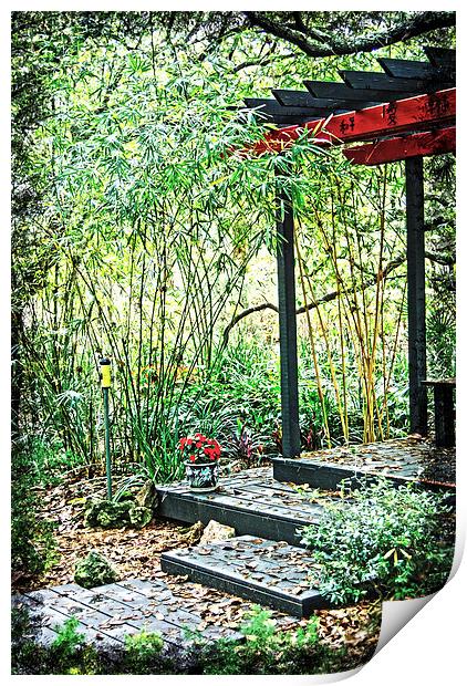 Japanese Garden Print by Judy Hall-Folde
