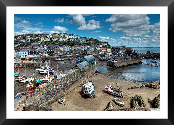 Mevagissey Outer and Inner Harbour Framed Mounted Print by Rosie Spooner