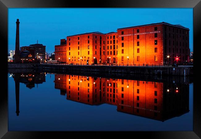 Albert Dock in blue hour Framed Print by Jason Wells