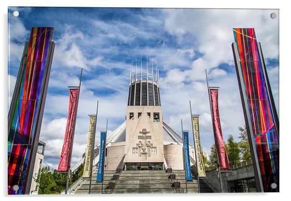 Metropolitan cathedral Liverpool Acrylic by Jason Wells