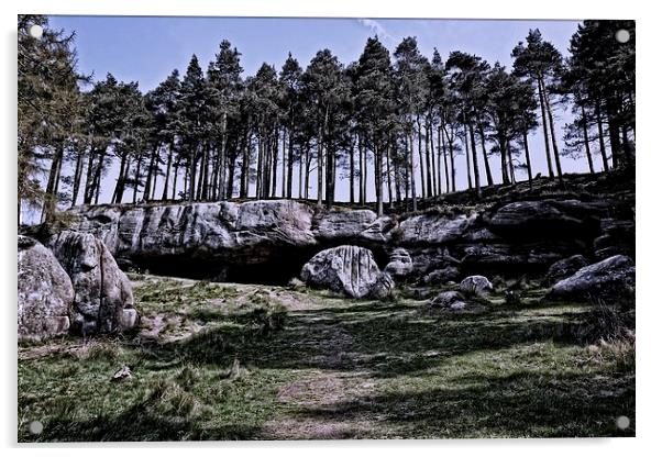 St Cuthberts Cave, Northumberland Acrylic by Julia Whitnall
