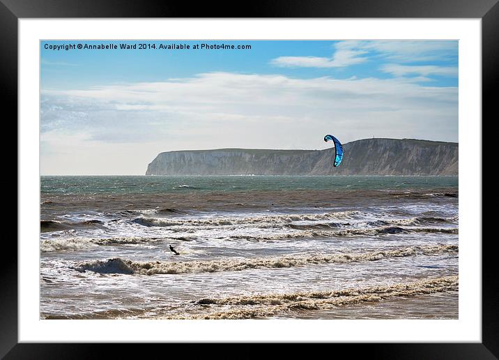 Kite Surfing. Framed Mounted Print by Annabelle Ward