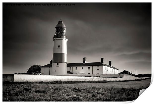 Souter Lighthouse at Sunset Print by Ray Pritchard