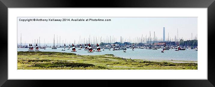 RIVER HAMBLE PANORAMIC Framed Mounted Print by Anthony Kellaway