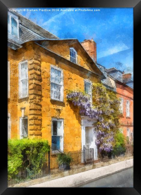 Cotswold Town House With Wisteria Framed Print by Graham Prentice