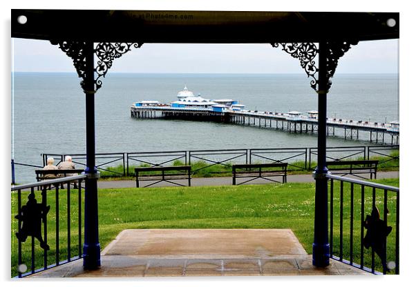 Picture of Llandudno Pier through the bandstand Acrylic by Frank Irwin