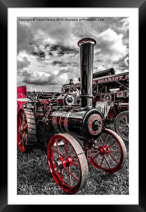 Foster Traction Engine Framed Mounted Print by Trevor Kersley RIP