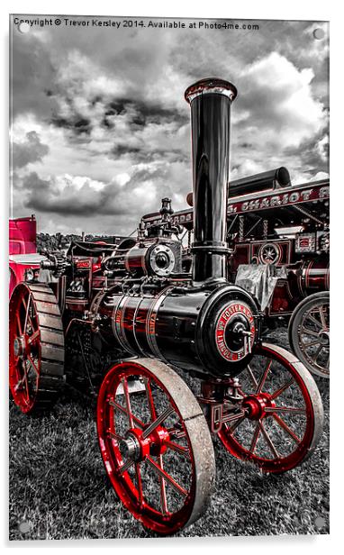 Foster Traction Engine Acrylic by Trevor Kersley RIP